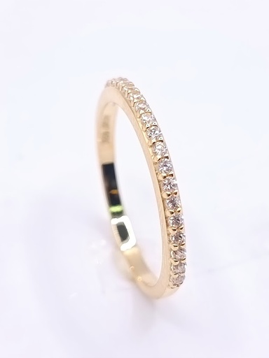 A 3861  Anillo Oro Amarillo Cintillo Circon