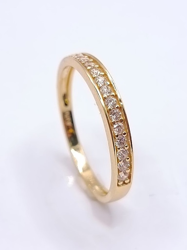 A 3940 Anillo Oro Amarillo Cintillo Circon