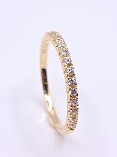 A 4002 Anillo Oro Amarillo Cintillo Circon