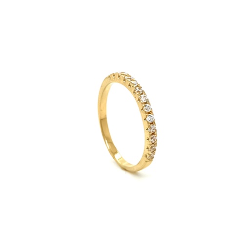 A 4002 Anillo Oro Amarillo Cintillo Circon
