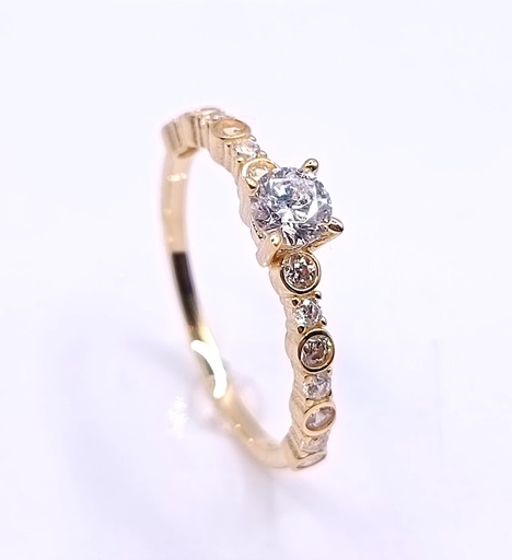 I3-I2SZR0314-FCZ Anillo Oro Amarillo Compromiso Circon