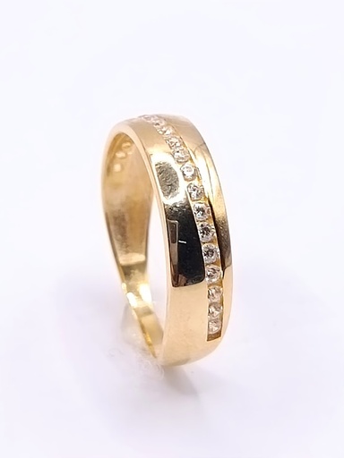 VX6-X6ZR0827 Anillo Oro Amarillo Cintillo Circon