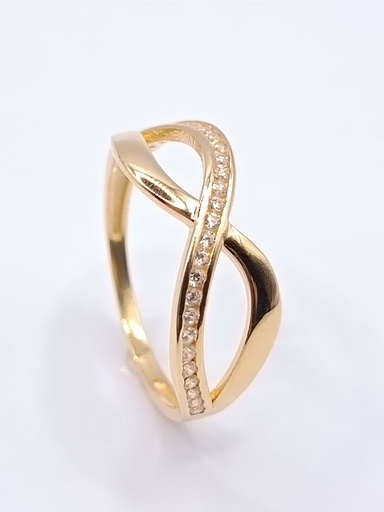 X8-VX7ZR0725 Anillo Oro Amarillo Infinito Circon