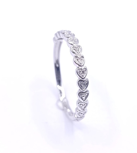 KR05-79610-**7 Anillo Oro Blanco Brillante Corazon