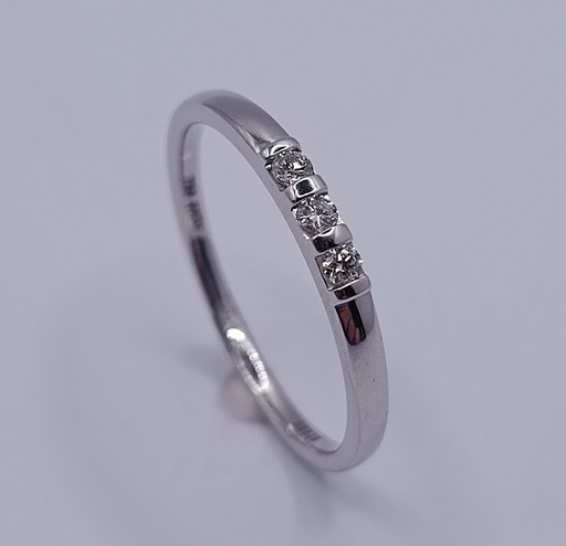 KR05-85628-**2 Anillo Oro Blanco Brillante Cintillo