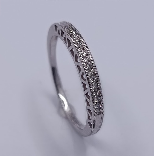 KR05-96724-*11 Anillo Oro Blanco Brillante Cintillo