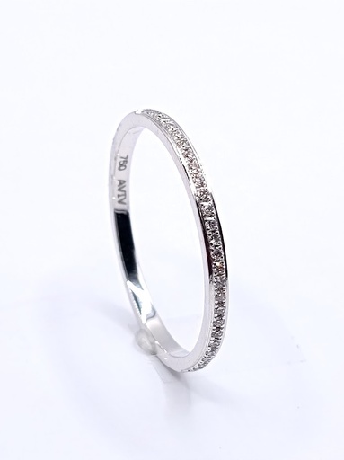 [3105130675] R10678 Anillo Oro Blanco Brillante Cintillo