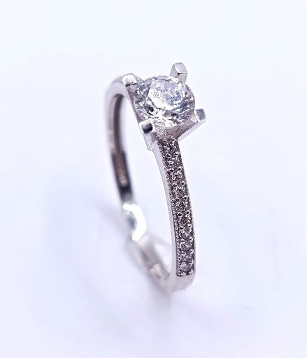 I4-ISZR0027-W-FCZ/LP Anillo Oro Blanco Compromiso Circon