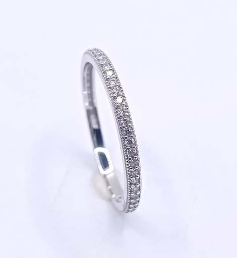 VX7-VX8ZR0433-W/LP Anillo Oro Blanco Cintillo Circon