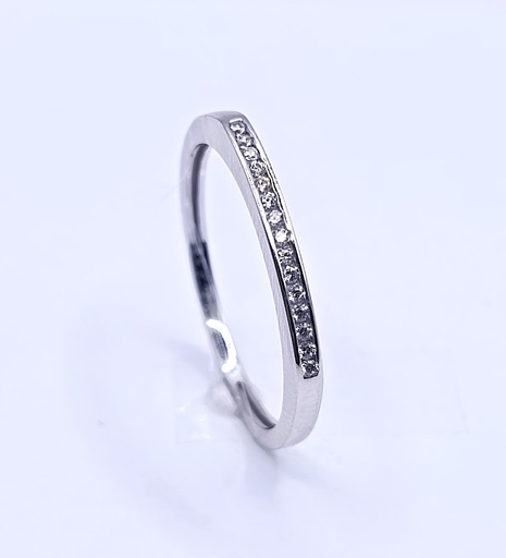 VX9-VX8ZR0158-W Anillo Oro Blanco Cintillo Circon