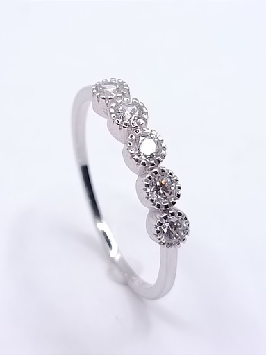 I2CR5009-W-FCZ Anillo Oro Blanco Cintillo Circon