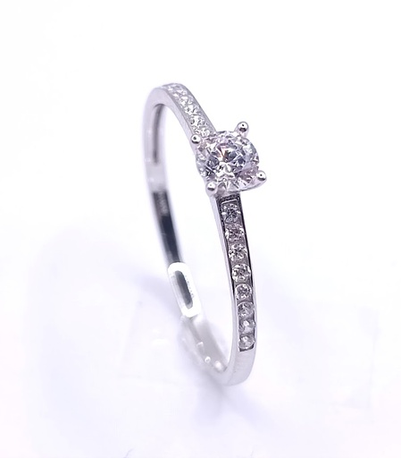 I-VSZR0229-W-FCZ Anillo Oro Blanco Compromiso Circon
