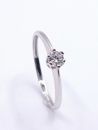 X3-X3SZR0281-W-FCZ Anillo Oro Blanco Solitario Circon