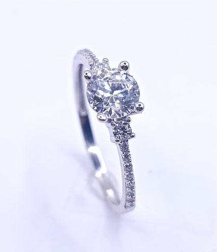 I14-I9SZR0231-W-FCZ Anillo Oro Blanco Compromiso Circon