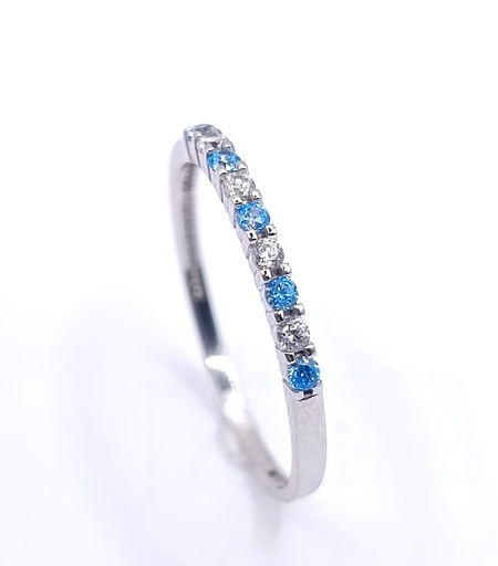 RDC01-4384-09 Anillo Oro Blanco Cintillo Circon
