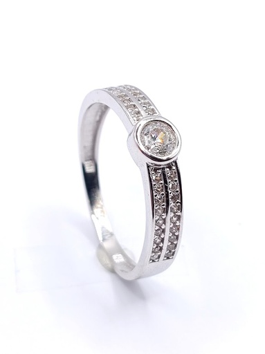[3115100415] BTT0940 (W) Anillo Oro Blanco Cintillo II Circon
