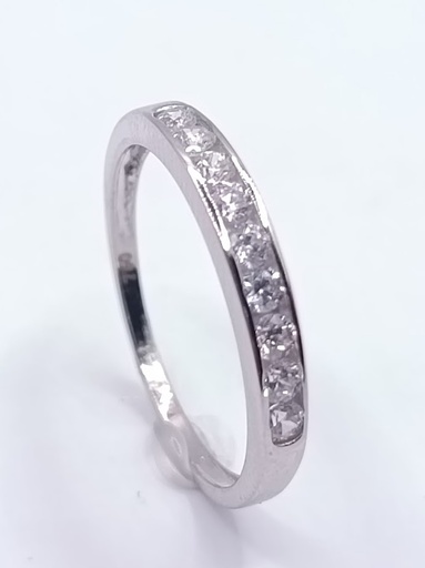 A 2302 W Anillo Oro Blanco Cintillo Circon