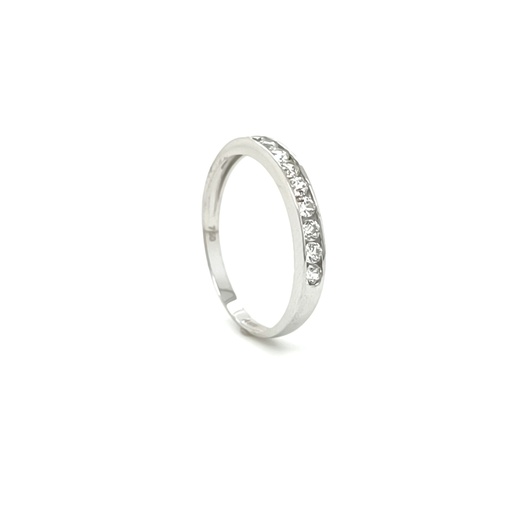 A 2302 W Anillo Oro Blanco Cintillo Circon