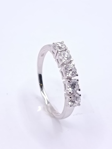 A 2640 W Anillo Oro Blanco Cintillo Circon