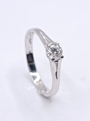 A 2767 W Anillo Oro Blanco Solitario Circon