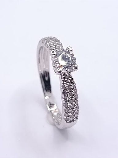 A 3233 W Anillo Oro Blanco Compromiso Circon