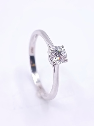 A 3568 W Anillo Oro Blanco Solitario Circon