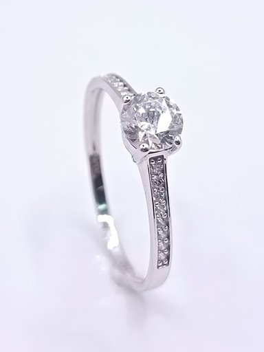 A 3837 W Anillo Oro Blanco Circon