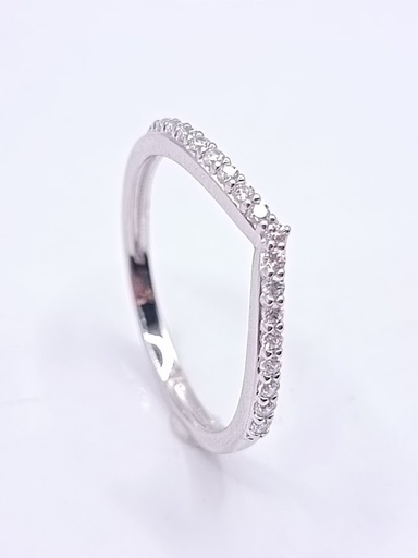 A 3859 W Anillo Oro Blanco Cintillo Circon