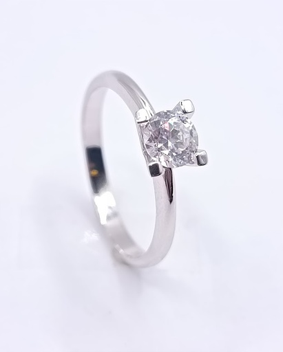 A 3890.5 W Anillo Oro Blanco Solitario Circon 
