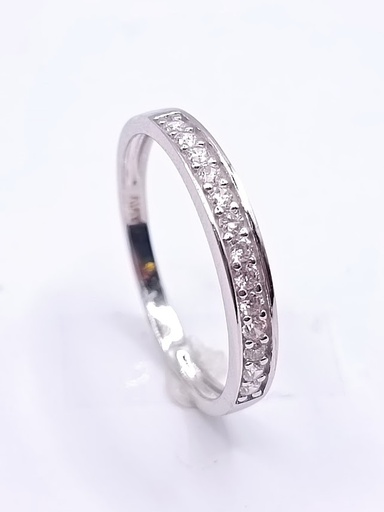 A 3940 W Anillo Oro Blanco Cintillo Circon