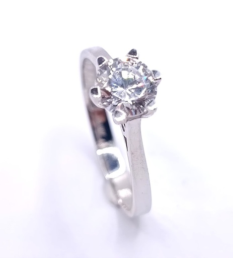 I10-I8SZR0250-W-FCZ Anillo Oro Blanco Solitario Circon