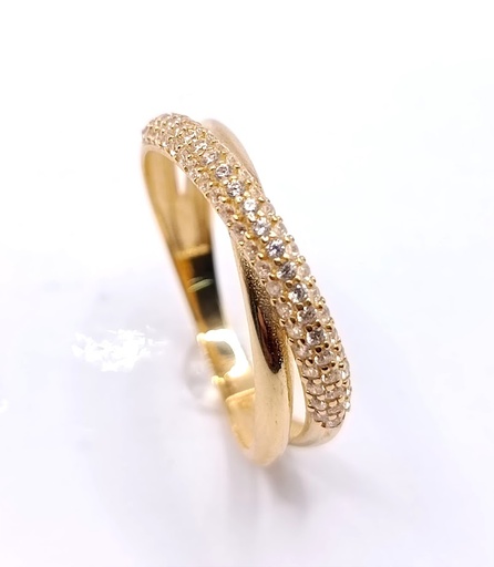 VX8-X9ZR0202-W Anillo Oro Blanco Circon Bombe 