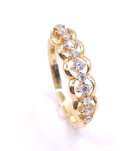 ICR205631-YW-FCZ Anillo Oro Bicolor Circon