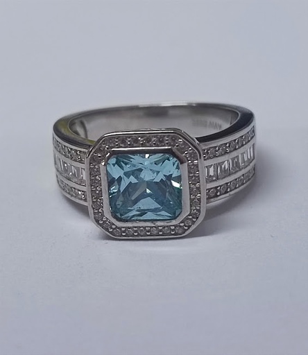 R-1331 TA Anillo Plata Aguamarina