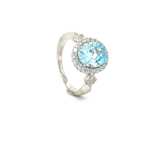 R-0068 TA Anillo Plata Aguamarina