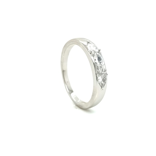 TR-893 Anillo Plata Baguet Gotas