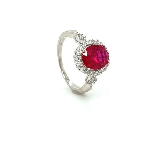 R-0068 R Anillo Plata Rubi