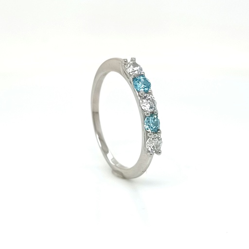 SR-1521 TA Anillo Plata Cintillo Aguamarina
