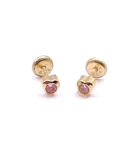 [1210082000] 1-CH-C-3 Aro Oro Amarillo Corazon Circon Rosa