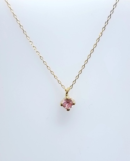 [1210161800] 1-653401CS+C Collar Oro Amarillo Punto de Luz Rosa
