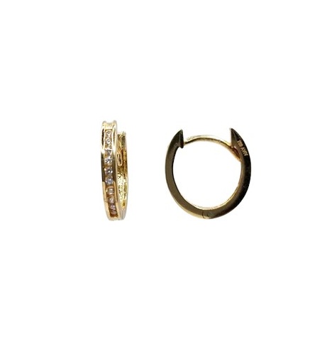 [1211145900] VX8-X8ZH0071 Aro Oro Amarillo Argolla Huggie Circon