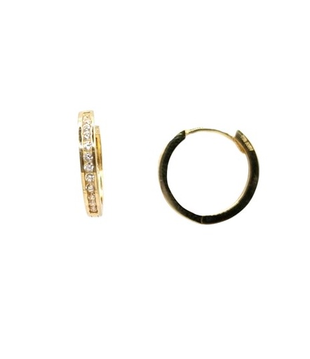 [1211161400] XHZLE5310-FCZ Aro Oro Amarillo Argolla Huggie Circon