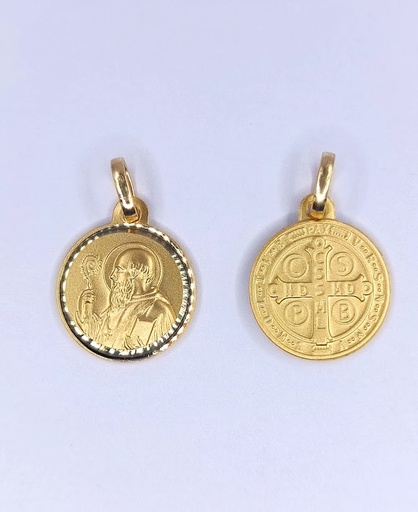 [1406100314] M8097-114 Medalla Oro Amarillo San Benito Monje