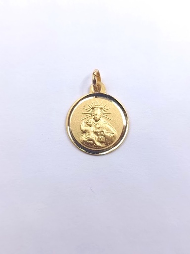 [1406100614] M5004-114 Medalla Oro Amarillo Virgen y Niño 
