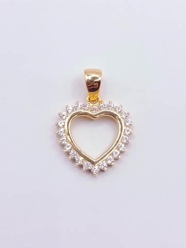 [1411149300] VXXCP2985-FCZ Colgante Oro Amarillo Corazon Circon