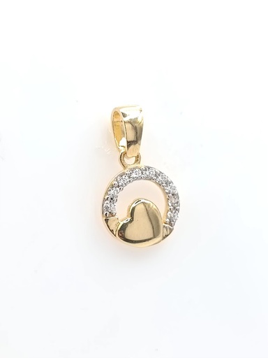 [1415001900] AZP0179 Colgante Oro Amarillo Corazon Circon