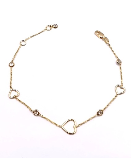[1601100819] 260807 Pulsera Oro Amarillo Corazon 
