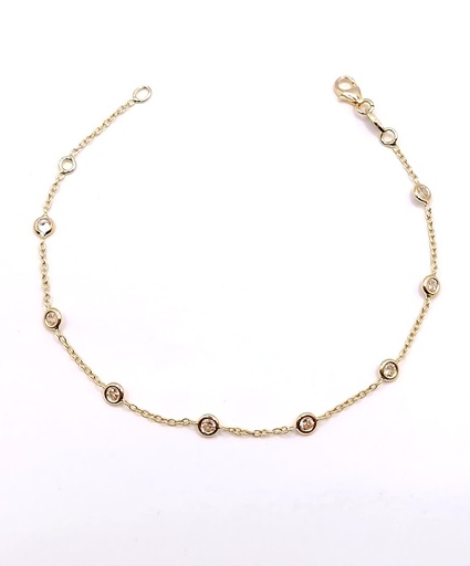 [1601100919] 179004 Pulsera Oro Amarillo Circon 