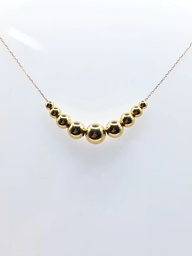 [1601101219] 244832 Collar Oro Amarillo Bolas 