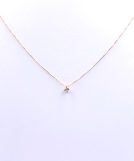 [1601104950] 4085 Collar Oro Amarillo Brillante 6 Brillantes